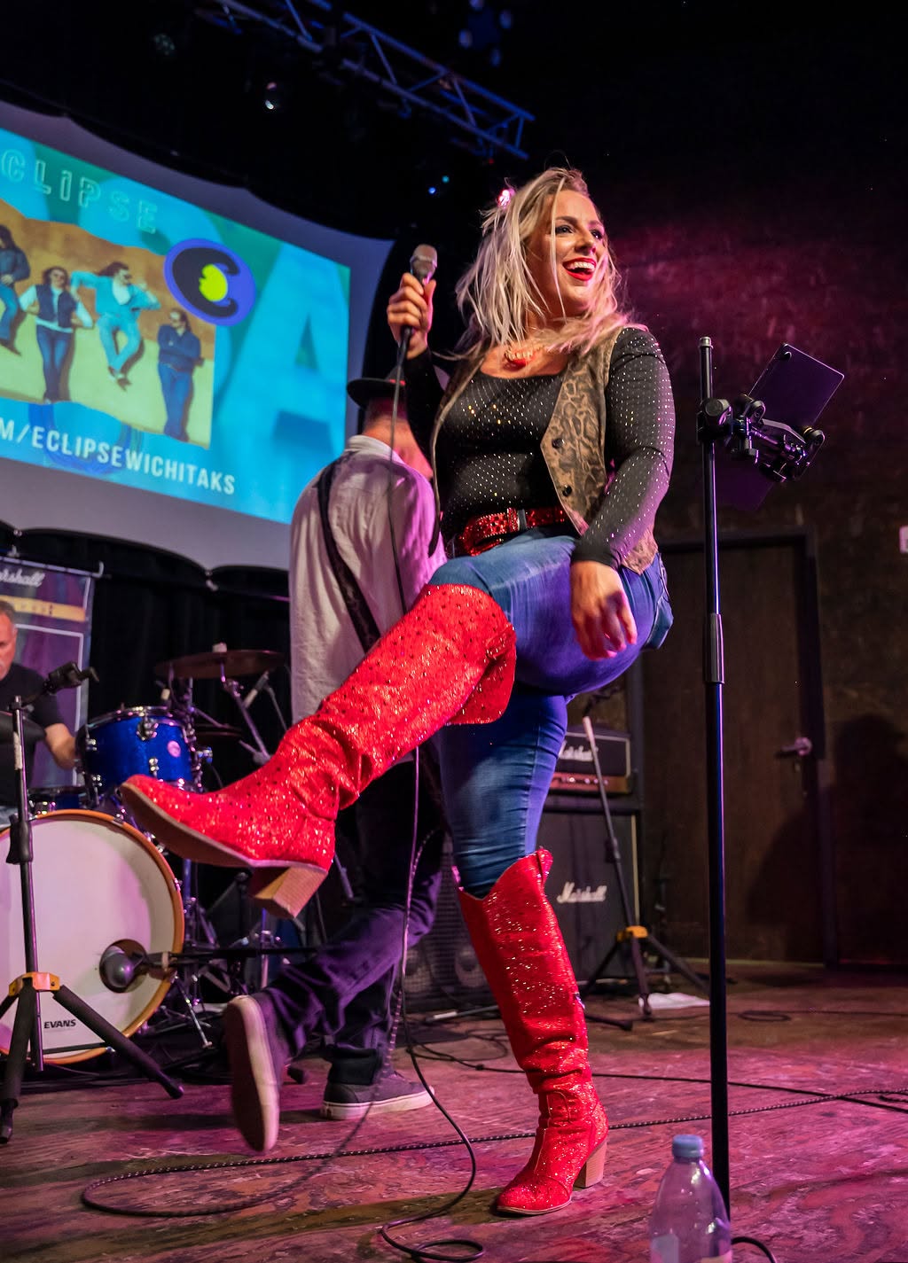 Gabrielle in the red boots