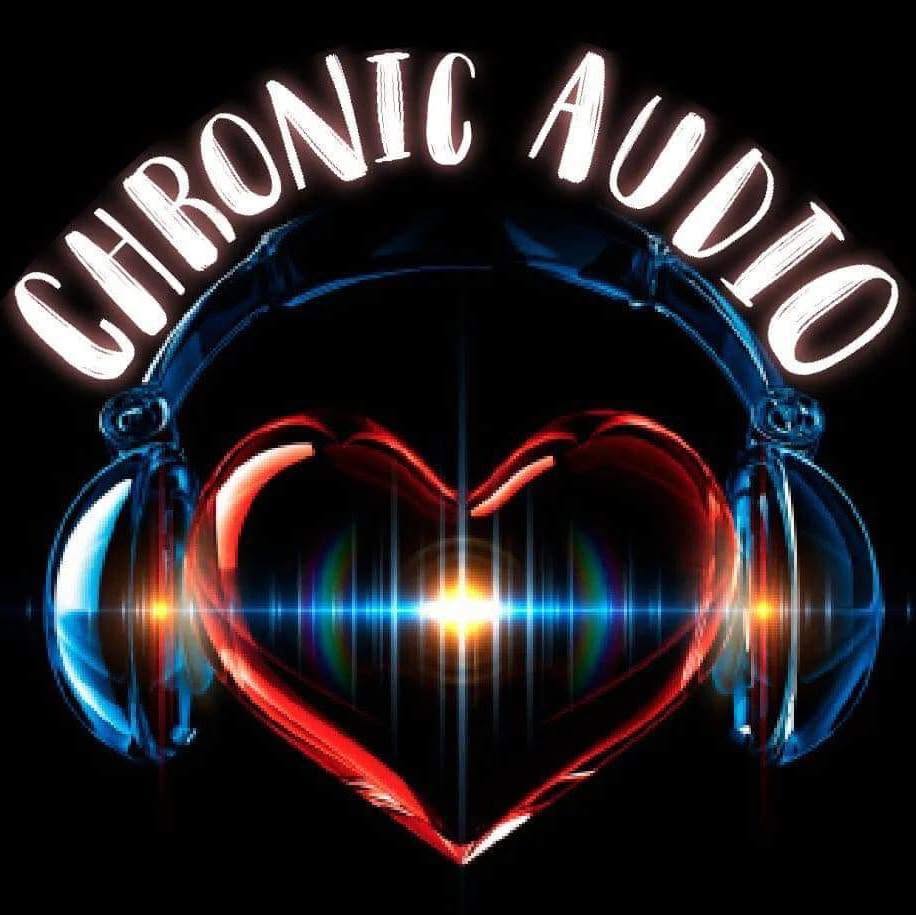 Chronic Audio — heart and headphones logo